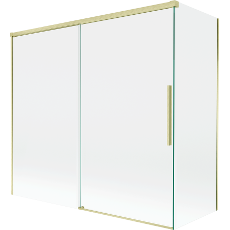 Mexen Rox 2-panel sliding bath screen 170 + 80 x 150 cm, transparent, brushed gold - 8C9-170-080-55-00