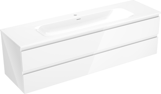 Mexen Orio bathroom cabinet 160 cm with Vela sink, 2 drawers, white gloss - 91A10-16047-2-BFF00-W23M00