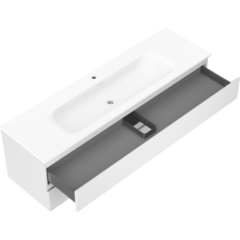 Mexen Orio bathroom cabinet 160 cm with Vela washbasin, 2 drawers, white matte - 91A10-16047-2-BFF01-W23M01