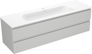 Mexen Orio bathroom cabinet 160 cm with Vela sink, 2 drawers, grey matte/white matte - 91A10-16047-2-BFF62-W23M01