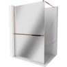 Mexen Kioto+ shower wall with shelf Walk-in 100 x 200 cm, mirror, rose gold - 800-100-121-60-50