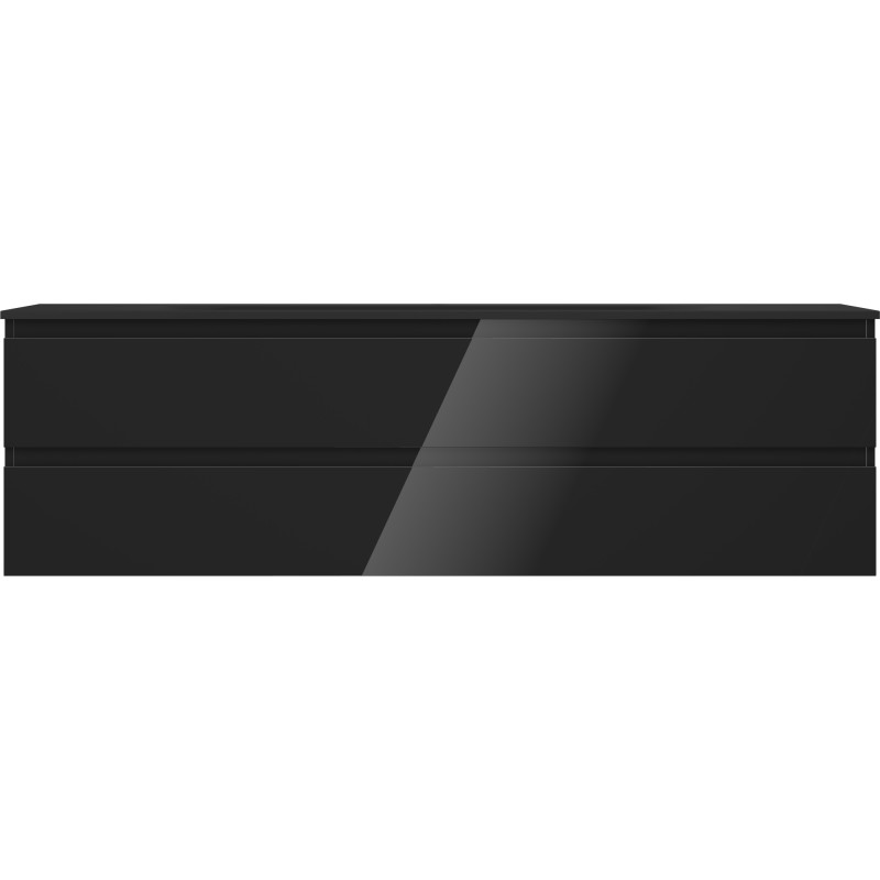 Mexen Orio 160 cm bathroom cabinet with sink Vela, 2 drawers, black gloss/black matte - 91A10-16047-2-BFF70-W23M71
