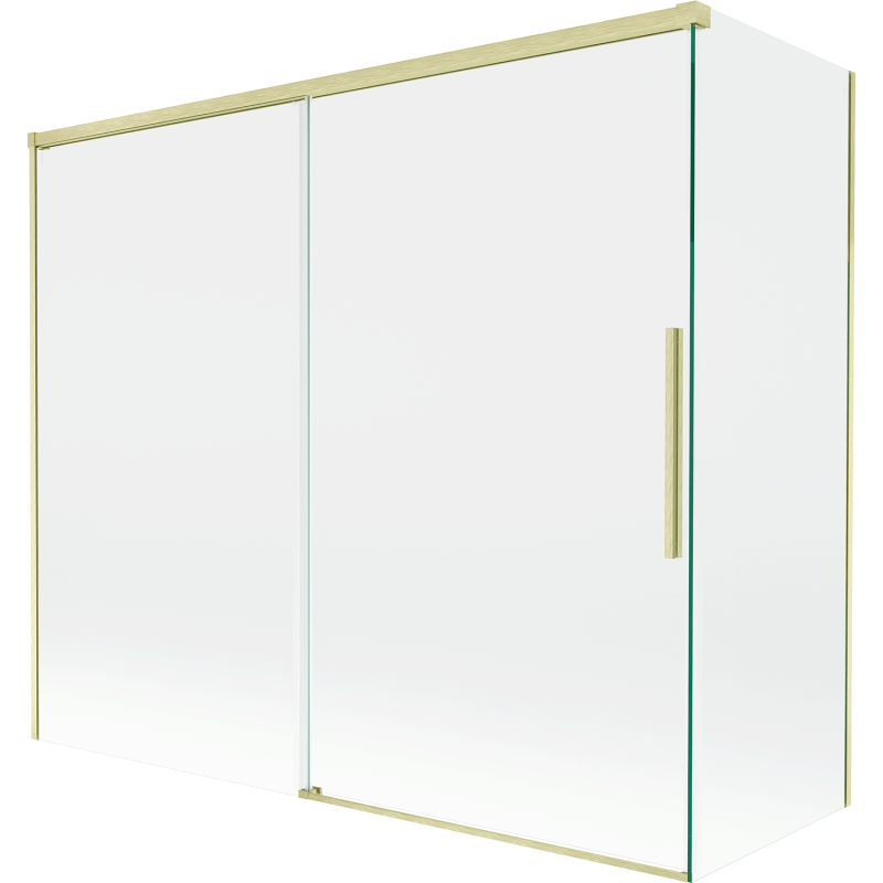 Mexen Rox 2-panel sliding shower screen 180 + 80 x 150 cm, transparent, brushed gold - 8C9-180-080-55-00
