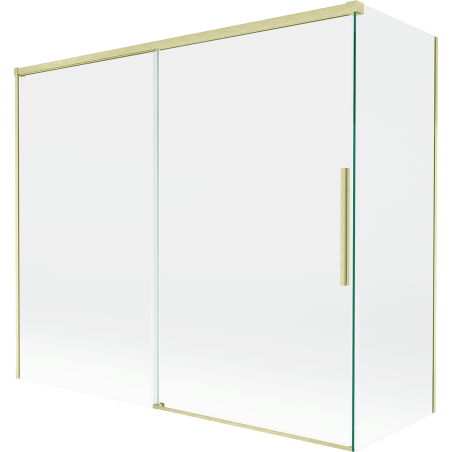 Mexen Rox 2-panel sliding shower screen 180 + 80 x 150 cm, transparent, brushed gold - 8C9-180-080-55-00