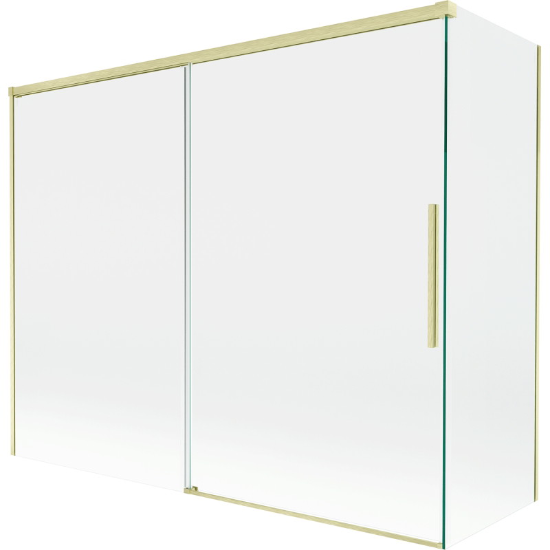 Mexen Rox 2-panel sliding bathtub screen 190 + 80 x 150 cm, transparent, brushed gold - 8C9-190-080-55-00