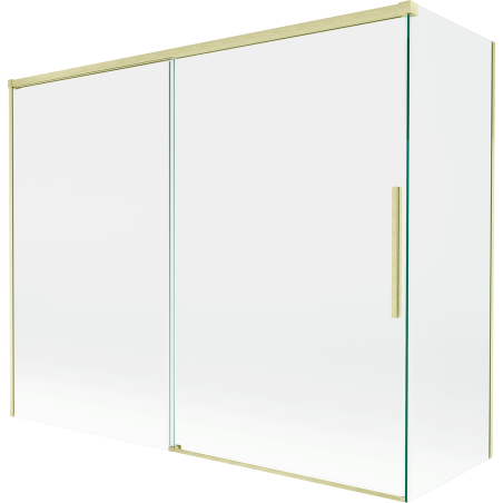 Mexen Rox 2-panel sliding bathtub screen 190 + 80 x 150 cm, transparent, brushed gold - 8C9-190-080-55-00