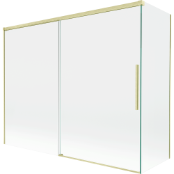 Mexen Rox 2-panel sliding bath screen 190 + 90 x 150 cm, transparent, brushed gold - 8C9-190-090-55-00
