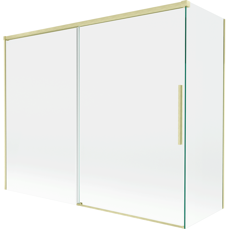 Mexen Rox 2-panel sliding bath screen 190 + 90 x 150 cm, transparent, brushed gold - 8C9-190-090-55-00