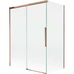 Mexen Rox 2-panel sliding bath screen 120 + 70 x 150 cm, transparent, rose gold - 8C9-120-070-60-00