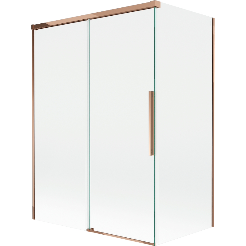 Mexen Rox 2-panel sliding bath screen 120 + 70 x 150 cm, transparent, rose gold - 8C9-120-070-60-00
