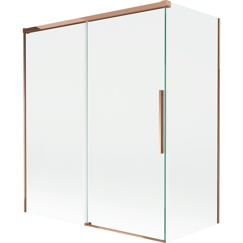 Mexen Rox 2-panel sliding shower screen 140 + 70 x 150 cm, transparent, rose gold - 8C9-140-070-60-00