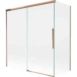 Mexen Rox 2-wing sliding bath screen 150 + 70 x 150 cm, transparent, rose gold - 8C9-150-070-60-00
