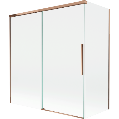 Mexen Rox sliding shower screen 2-panel 150 + 70 x 150 cm, transparent, rose gold - 8C9-150-070-60-00