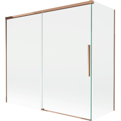 Mexen Rox 2-panel sliding bath screen 170 + 75 x 150 cm, transparent, rose gold - 8C9-170-075-60-00