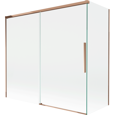 Mexen Rox 2-panel sliding bath screen 170 + 75 x 150 cm, transparent, rose gold - 8C9-170-075-60-00