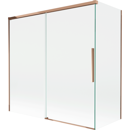 Mexen Rox 2-wing sliding bath screen 160 + 80 x 150 cm, transparent, rose gold - 8C9-160-080-60-00