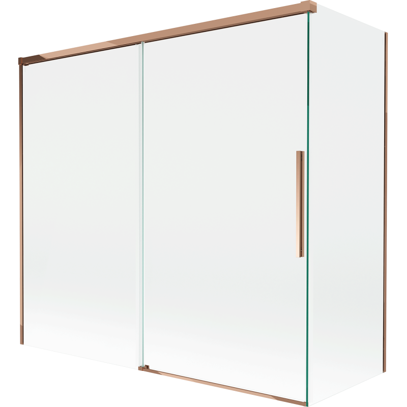 Mexen Rox 2-wing sliding shower screen 170 + 80 x 150 cm, transparent, rose gold - 8C9-170-080-60-00