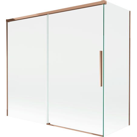 Mexen Rox 2-panel sliding shower screen 170 + 80 x 150 cm, transparent, rose gold - 8C9-170-080-60-00