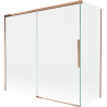 Mexen Rox 2-wing sliding shower screen 170 + 80 x 150 cm, transparent, rose gold - 8C9-170-080-60-00