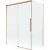Mexen Rox 2-wing sliding bath screen 120 + 70 x 150 cm, transparent, brushed copper - 8C9-120-070-65-00