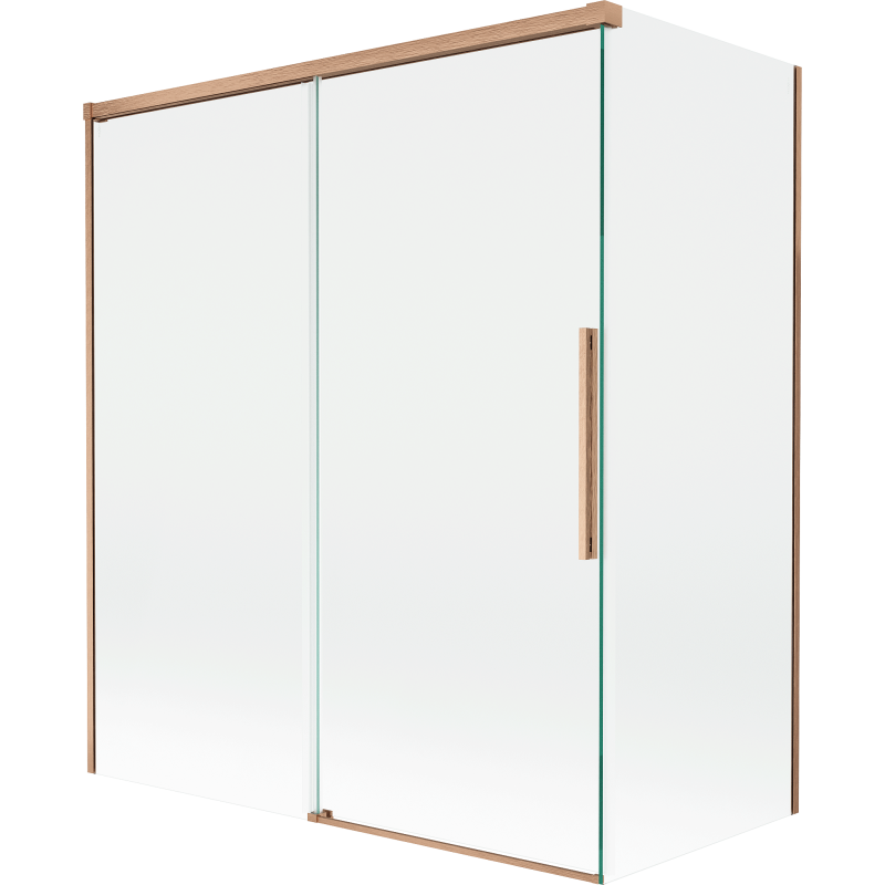 Mexen Rox 2-Panel Sliding Shower Screen 140 + 70 x 150 cm, Transparent, Brushed Copper - 8C9-140-070-65-00