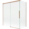 Mexen Rox 2-wing sliding bath screen 140 + 70 x 150 cm, transparent, brushed copper - 8C9-140-070-65-00