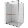 Mexen Kioto+ shower wall with shelf Walk-in 90 x 200 cm, black frame, pink gold - 800-090-121-60-70