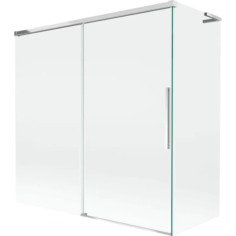 Mexen Rox L 2-panel sliding bath screen 160 + 75 x 150 cm, transparent, chrome - 8C9L-160-075-01-00