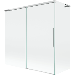 Mexen Rox L 2-panel retractable bath screen 160 + 80 x 150 cm, transparent, chrome - 8C9L-160-080-01-00