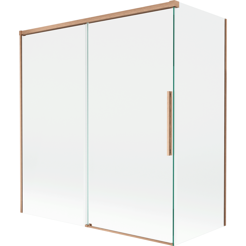 Mexen Rox 2-door sliding bathtub screen 150 + 70 x 150 cm, transparent, brushed copper - 8C9-150-070-65-00