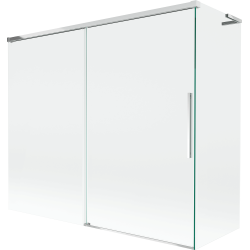 Mexen Rox L 2-wing sliding bath screen 180 + 80 x 150 cm, transparent, chrome - 8C9L-180-080-01-00