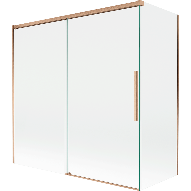 Mexen Rox 2-panel sliding shower screen 160 + 70 x 150 cm, transparent, brushed copper - 8C9-160-070-65-00