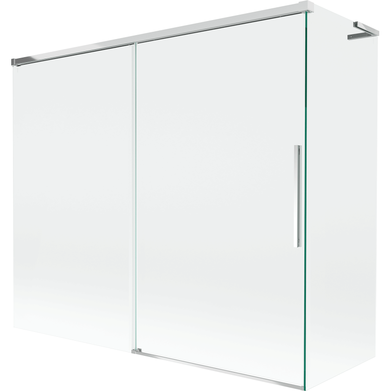 Mexen Rox L 2-wing Sliding Bathtub Screen 180 + 90 x 150 cm, Transparent, Chrome - 8C9L-180-090-01-00