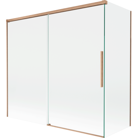 Mexen Rox 2-panel sliding shower screen 170 + 70 x 150 cm, transparent, brushed copper - 8C9-170-070-65-00