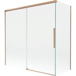 Mexen Rox 2-panel sliding shower screen 160 + 75 x 150 cm, transparent, brushed copper - 8C9-160-075-65-00
