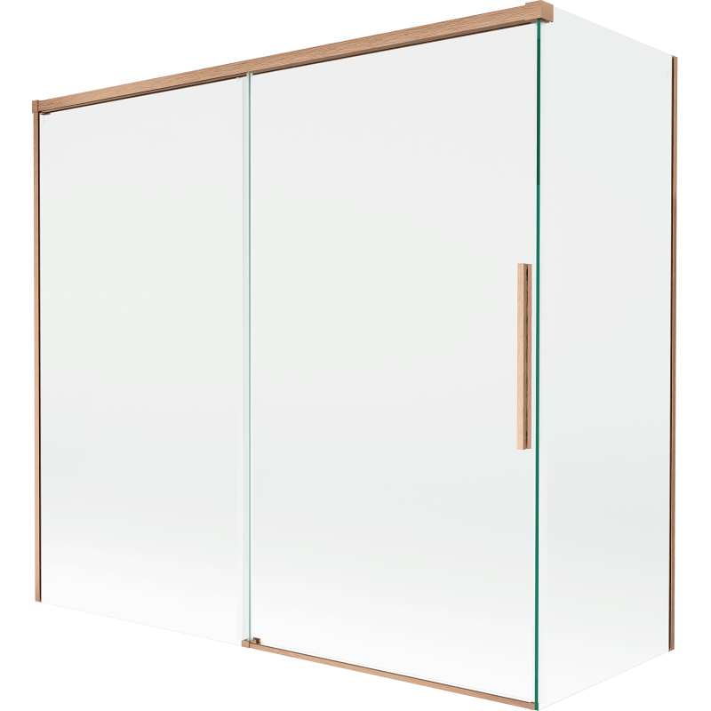 Mexen Rox 2-panel sliding bath screen 170 + 75 x 150 cm, transparent, brushed copper - 8C9-170-075-65-00