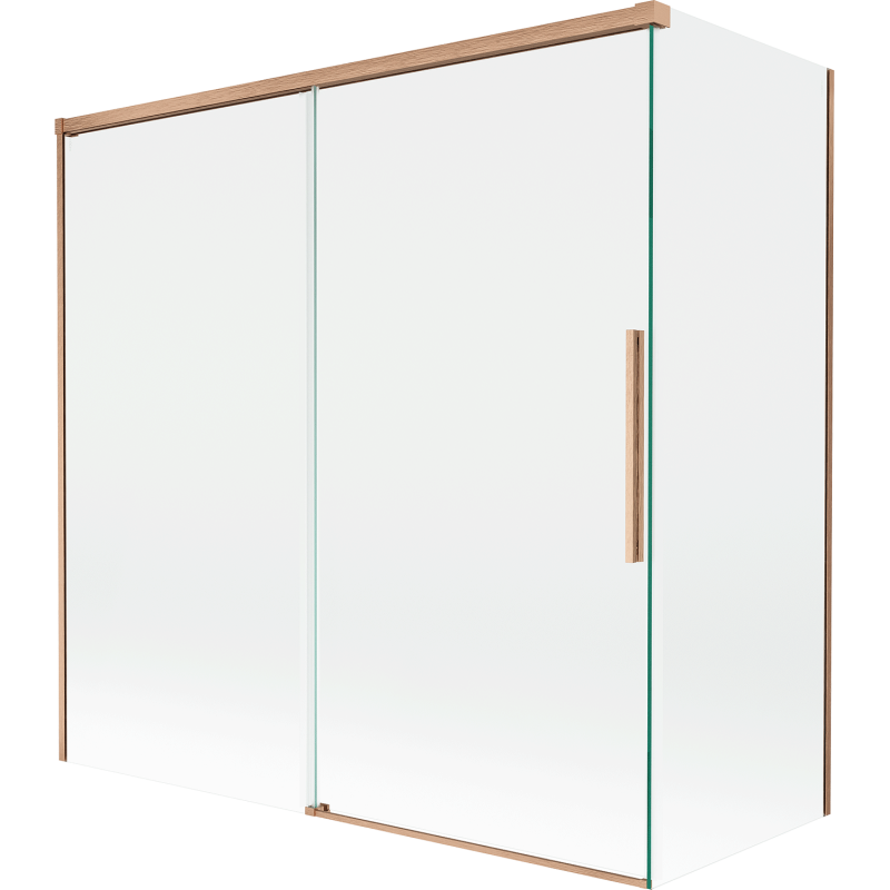 Mexen Rox shower screen 2-part sliding 160 + 80 x 150 cm, transparent, brushed copper - 8C9-160-080-65-00