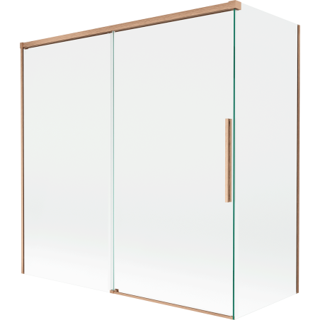 Mexen Rox shower screen 2-part sliding 160 + 80 x 150 cm, transparent, brushed copper - 8C9-160-080-65-00