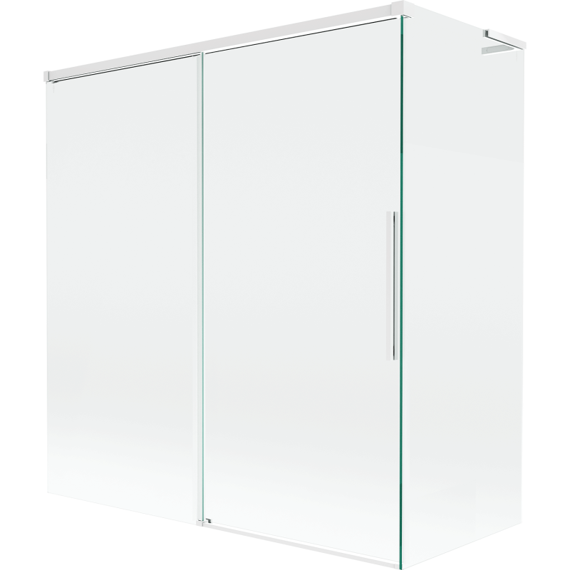 Mexen Rox L 2-panel sliding bathtub screen 150 + 70 x 150 cm, transparent, white - 8C9L-150-070-20-00