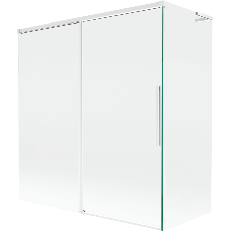 Mexen Rox L Bathtub Screen 2-Wing Sliding 150 + 70 x 150 cm, Transparent, White - 8C9L-150-070-20-00