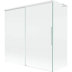 Mexen Rox L 2-panel sliding bath screen 160 + 70 x 150 cm, transparent, white - 8C9L-160-070-20-00