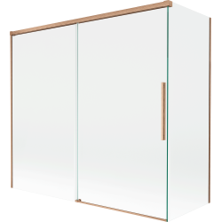 Mexen Rox 2-panel sliding shower screen 170 + 80 x 150 cm, transparent, brushed copper - 8C9-170-080-65-00