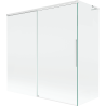 Mexen Rox L Bath Screen 2-Wing Sliding 160 + 75 x 150 cm, Transparent, White - 8C9L-160-075-20-00