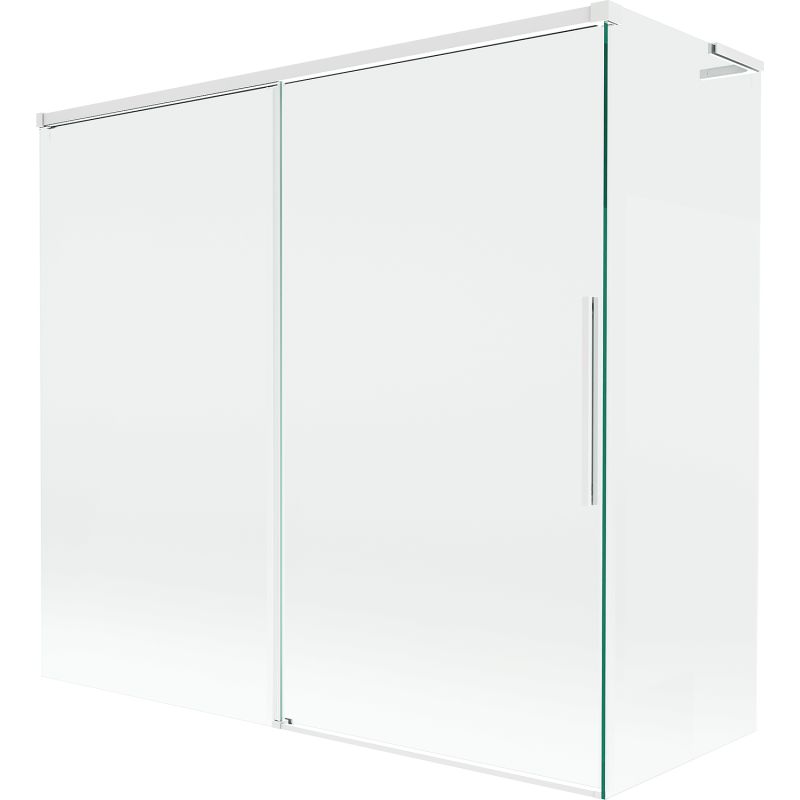 Mexen Rox L 2-panel Sliding Bath Screen 170 + 75 x 150 cm, Transparent, White - 8C9L-170-075-20-00