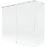 Mexen Rox L 2-panel Sliding Bath Screen 170 + 75 x 150 cm, Transparent, White - 8C9L-170-075-20-00