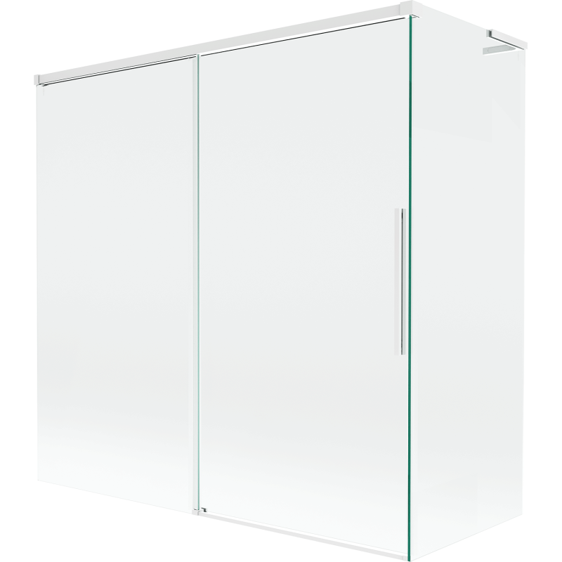 Mexen Rox L 2-wing sliding bath screen 160 + 80 x 150 cm, transparent, white - 8C9L-160-080-20-00