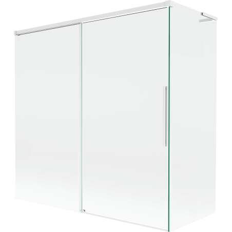 Mexen Rox L 2-wing sliding bath screen 160 + 80 x 150 cm, transparent, white - 8C9L-160-080-20-00