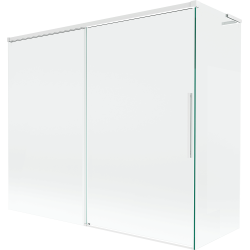 Mexen Rox L Bath Screen 2-Panel Sliding 180 + 80 x 150 cm, Transparent, White - 8C9L-180-080-20-00