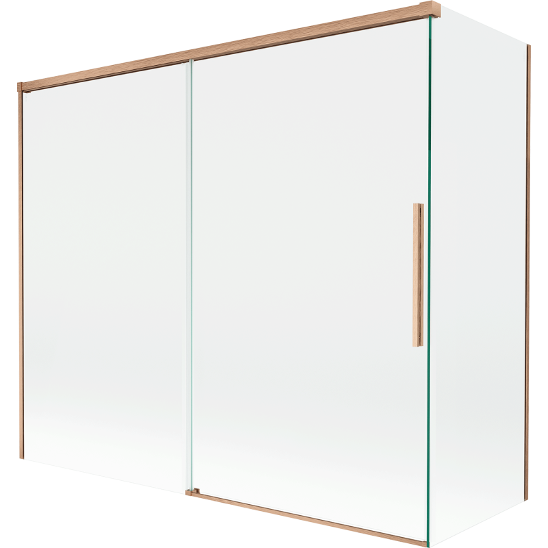 Mexen Rox shower screen 2-wing sliding 180 + 80 x 150 cm, transparent, brushed copper - 8C9-180-080-65-00