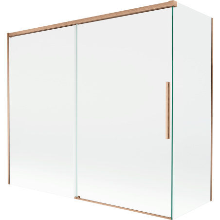 Mexen Rox shower screen 2-wing sliding 180 + 80 x 150 cm, transparent, brushed copper - 8C9-180-080-65-00